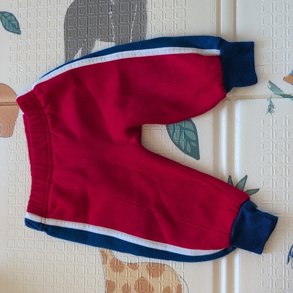 Vintage Baby Joggers Pants Red and Blue